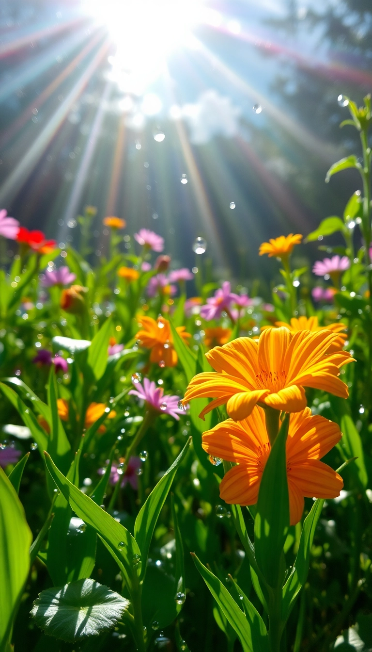 Best Breathtaking Spring Rain Garden Phone Well-Lit Background